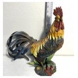 Decorative rooster, figuring with metal feathers