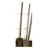 Two spades weathered handles