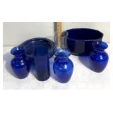 Blue glassware