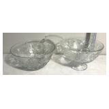 2 glass bowls & server