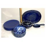 Blue plated themed dinnerware-collectible plates