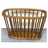 Vintage wooden newspaper basket
