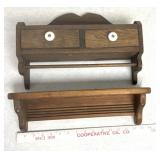 2 small wall hanging shelf/hanger with two drawers