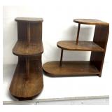 Vintage art deco side tables 3 rounded tiers