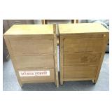 2 vintage three drawer dressers some wear