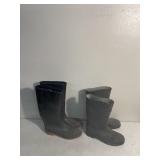 Two pair size 12 slip on rubber work boots