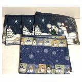 8 snowman placemats/1 long table runner