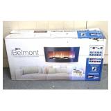 Belton curved liner electric fireplace with heater
