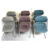 6 vintage stackable action stacker chairs
