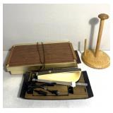 Electric knife-warmer-paper towel holder