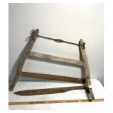 Vintage crosscut logging saw/corresponding hay