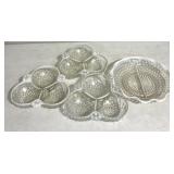 Anchor hocking hobnail glassware relish dishes