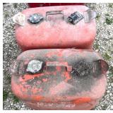 2 metal boat, gas tanks