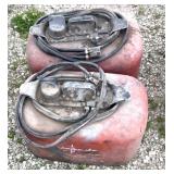 2 metal boat, gas tanks