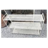 37 inch wide vintage metal three tiered shelf