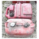 Metal and plastic boat, gas tanks