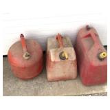 3 medium size to large gas cans/plastic