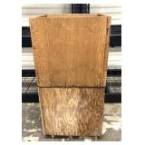 2 roller wooden bins