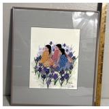 "Three women Amid iris"