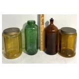 Colored glass jars