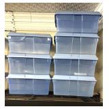 Seven medium sized storage containers