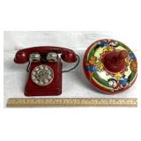 Vintage Toy spin top made in USA/Toy telephone