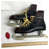 CCM leather ice skates  two-tone