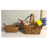 Longaberger baskets w/ floral