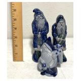 Rowe Pottery Works Salt Glazed Santa figures