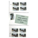 9-1980 Iowa wildlife habitat stamps