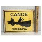 Canoe crossing sign