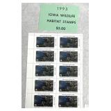 10-1993 Iowa wildlife habitat stamps