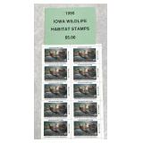 10-1995 Iowa wildlife habitat stamps