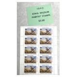 10-1992 Iowa wildlife habitat stamps
