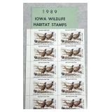 10-1989 Iowa wildlife habitat stamps
