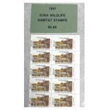 10-1990/91??? Iowa wildlife habitat stamps