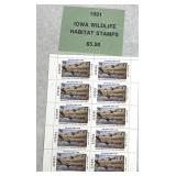 10-1991Iowa wildlife habitat stamps