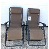 2 living accents tan  zero gravity, relaxer chairs