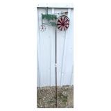 Tractor themed metal lawn, art/wind