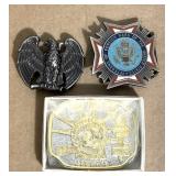 3 Americana themed belt buckles
