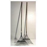 2 lawn rakes