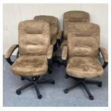 4 cushioned chairs with rollers/adjustable swivel