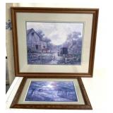 2 amish themed framed prints