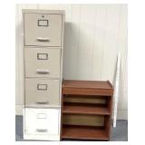 Four drawer metal filing cabinet small stand
