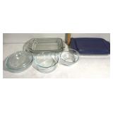 7 Pyrex glass bakeware
