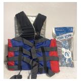 Adult large life jacket & tow rope