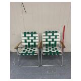 Two vintage lawn chairs