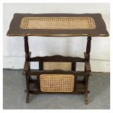 vintage magazine rack side table w/intricate