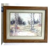 vintage Owen Wexler framed watercolor print
