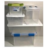 5 clear containers